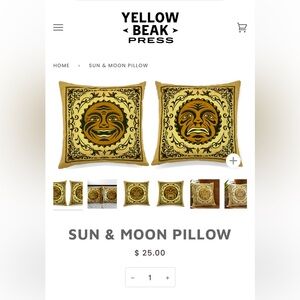 Yellow Beak Press Sun & Moon Pillow